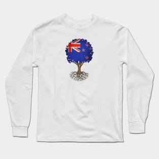 Tree of Life with New Zealand Flag Long Sleeve T-Shirt